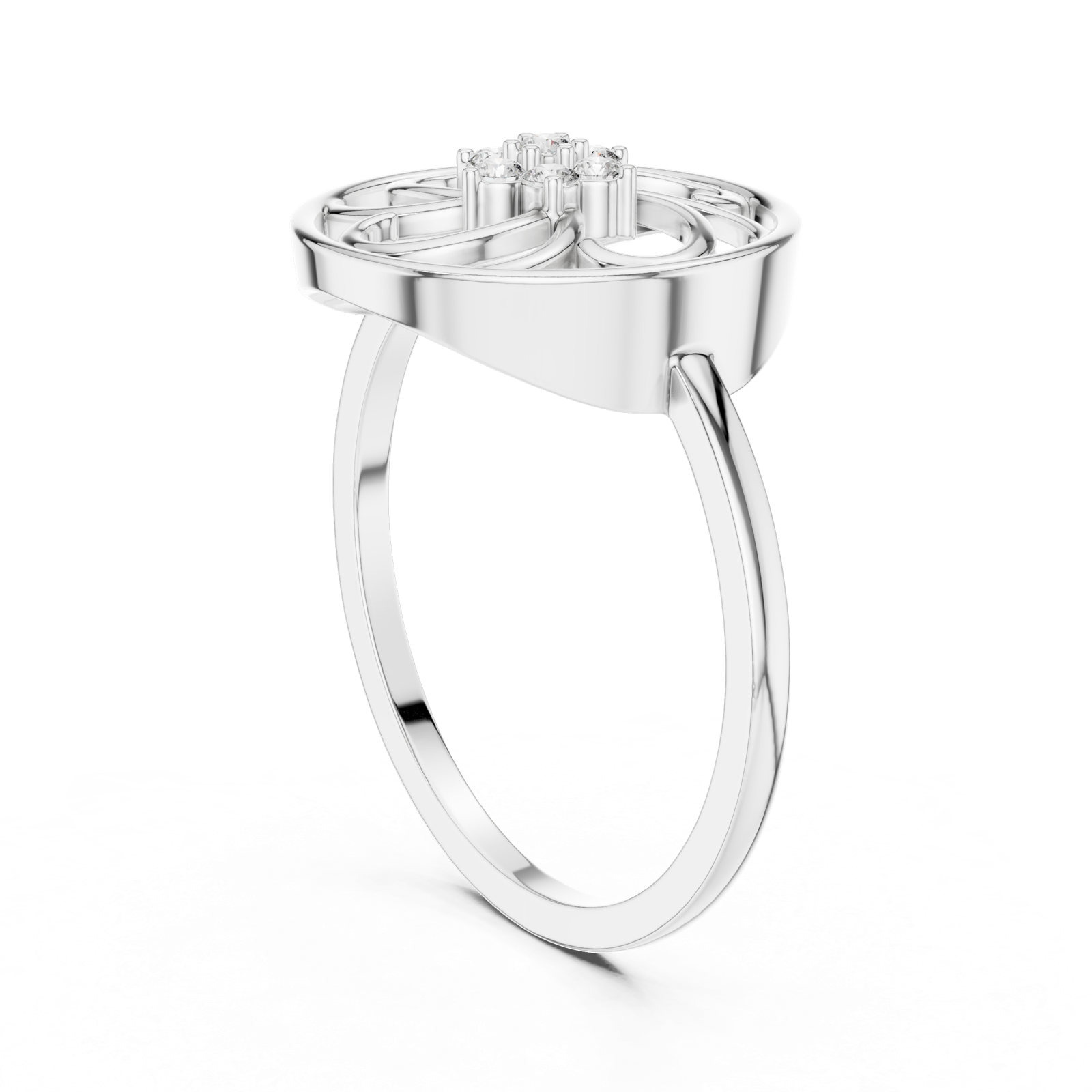 Gold Ring DR-6231, White Gold