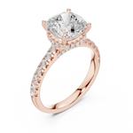 14K Solid Gold Lab Diamond Solitaire Ring, Rose Gold, view 2