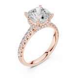 14K Solid Gold Lab Diamond Solitaire Ring, Rose Gold, view 2