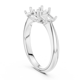 Gold Ring DDLR-044, Cushion center stone, White Gold, view 1
