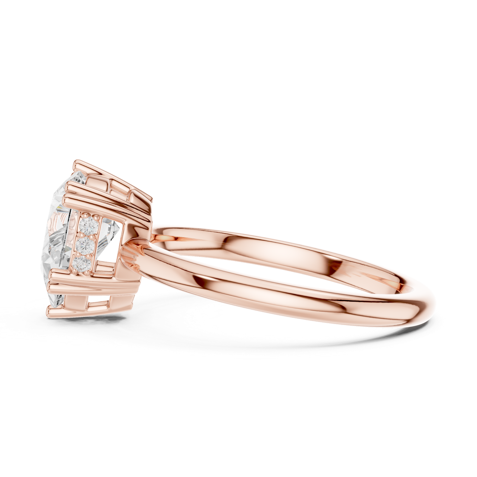 Gold Ring DDLR-928, Rose Gold, view 3