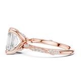 Gold Ring DDLR-167, Radiant center stone, Rose Gold, view 3