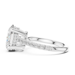 Gold Ring DDLR-250, Oval center stone, White Gold, view 3