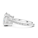 Gold Ring DDLR-250, Oval center stone, White Gold, view 3