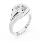 Gold Jewelry L36-4, Cushion center stone, White Gold, view 2
