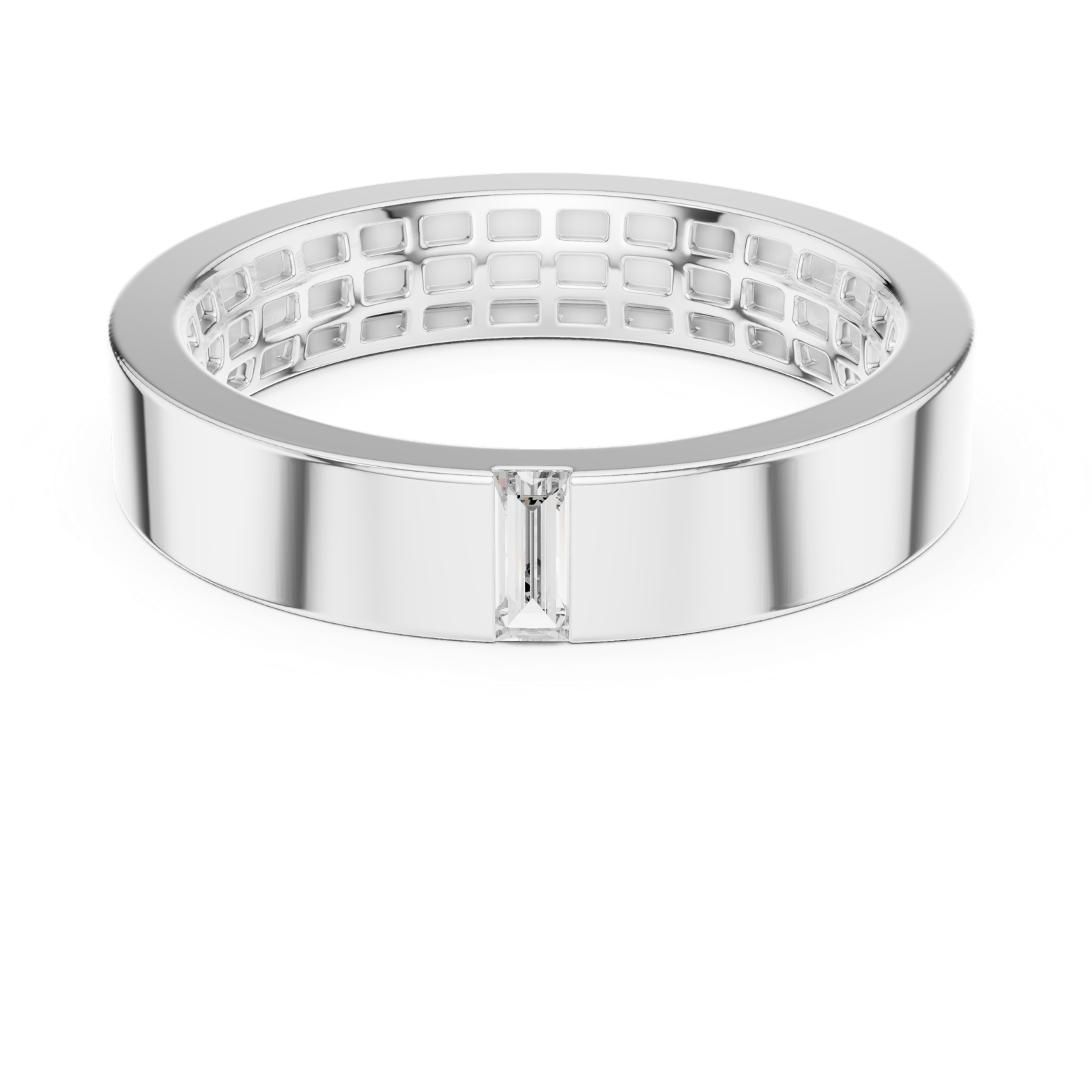 14K Solid Gold Lab Diamond Solitaire Ring, White Gold