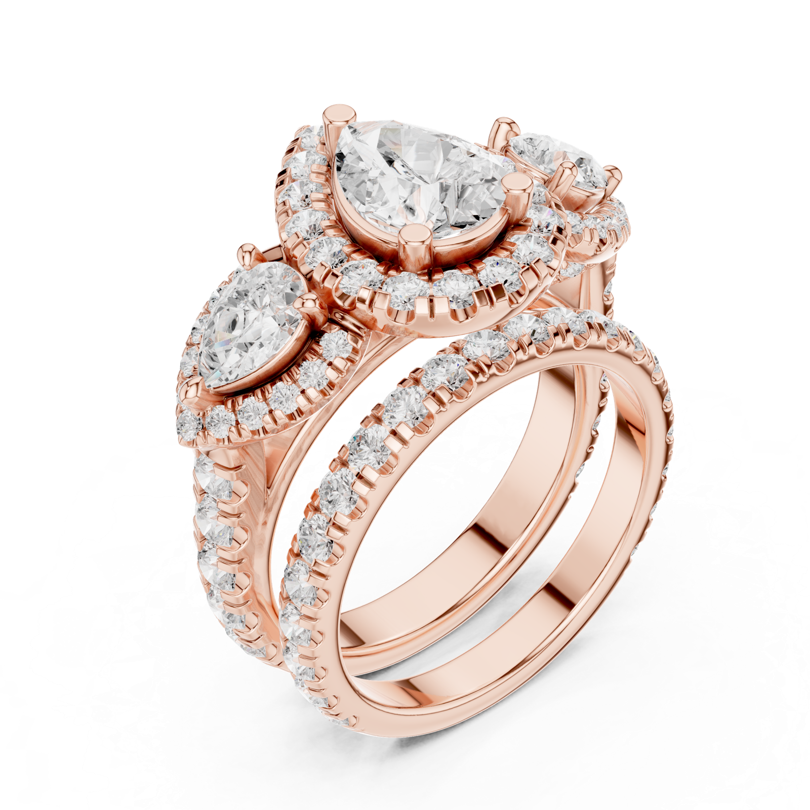 Gold Ring DDLR-298, Rose Gold, view 2