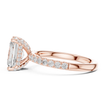 Gold Ring DDLR-161, Radiant center stone, Rose Gold, view 3