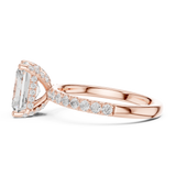 Gold Ring DDLR-161, Radiant center stone, Rose Gold, view 3