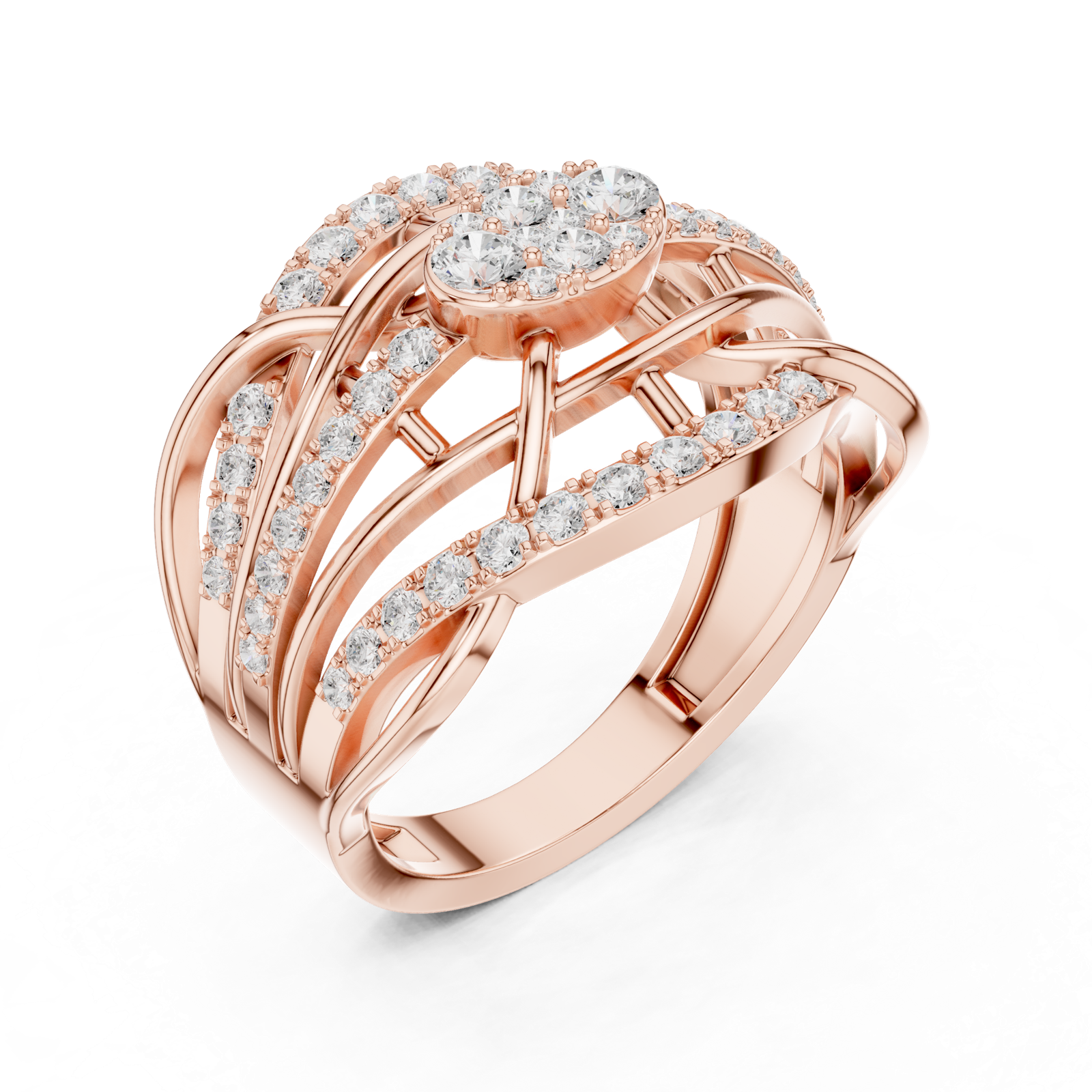 Gold Ring DDLR-769, Rose Gold, view 2