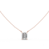 Gold Jewelry, Emerald center stone, Rose Gold