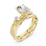Gold Ring DDLR-299, Oval center stone, Yellow Gold, view 2