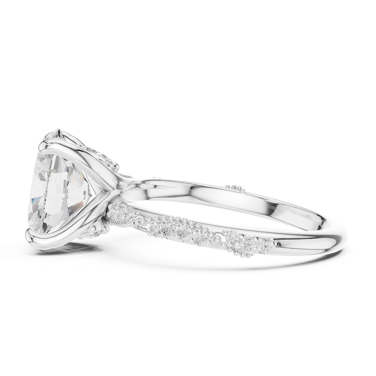 Gold Ring DDLR-965, White Gold, view 3