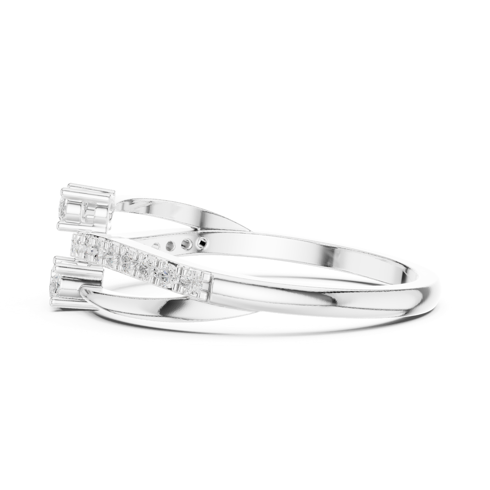 Gold Ring HLR-254, White Gold, view 3