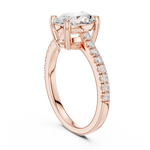 Gold Ring DDLR-039, Oval center stone, Rose Gold, view 1