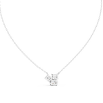 14K Solid Gold Lab Diamond Pendant Necklace, White Gold, view 4