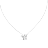 14K Solid Gold Lab Diamond Pendant Necklace, White Gold, view 4