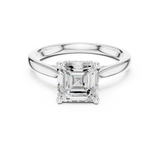Gold Ring DDLR-163, Asscher center stone, White Gold, view 4