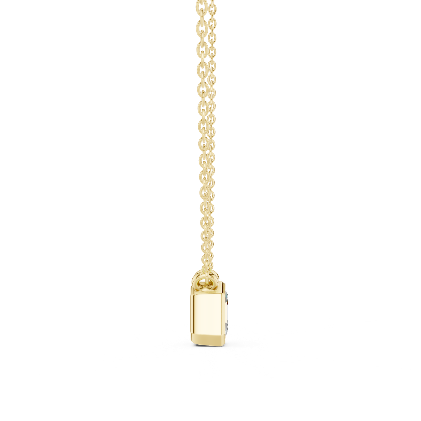 Gold Jewelry, Asscher center stone, Yellow Gold, view 3