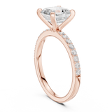 Gold Ring DDLR-040, Asscher center stone, Rose Gold, view 1