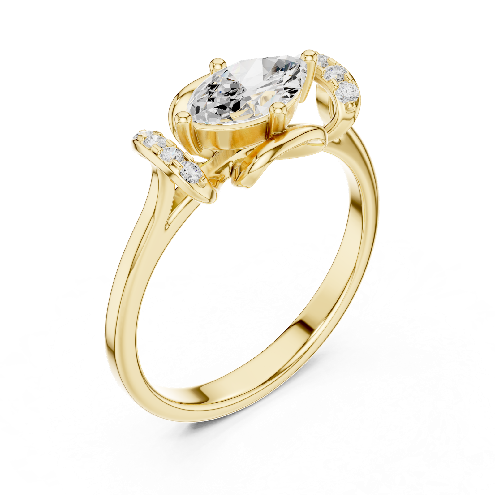 Gold Ring DDLR-509, Yellow Gold, view 2