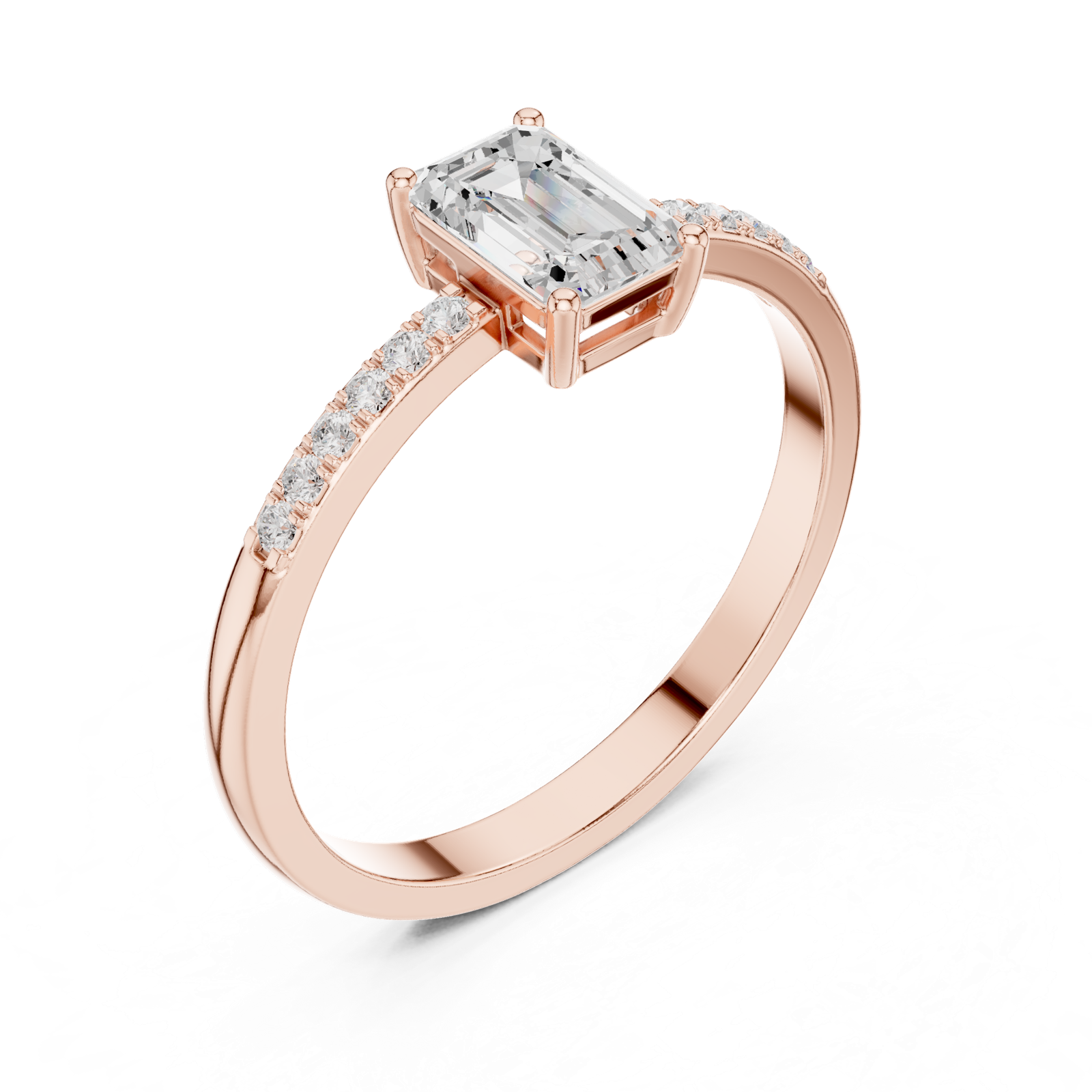 Gold Ring HLR-257, Rose Gold, view 2