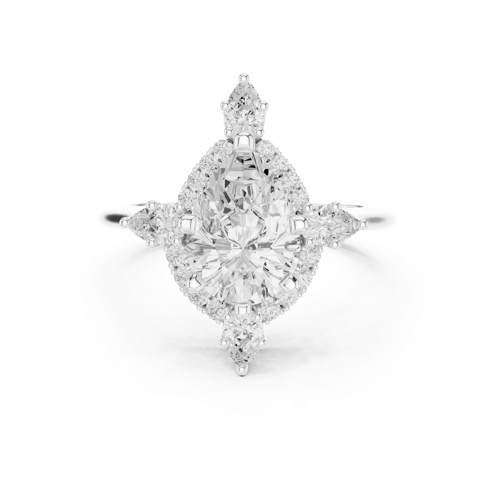 Gold Ring DDLR-337, White Gold, view 4