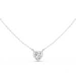 Gold Jewelry DDPS-001, Heart center stone, White Gold