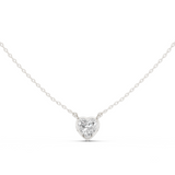 Gold Jewelry DDPS-001, Heart center stone, White Gold