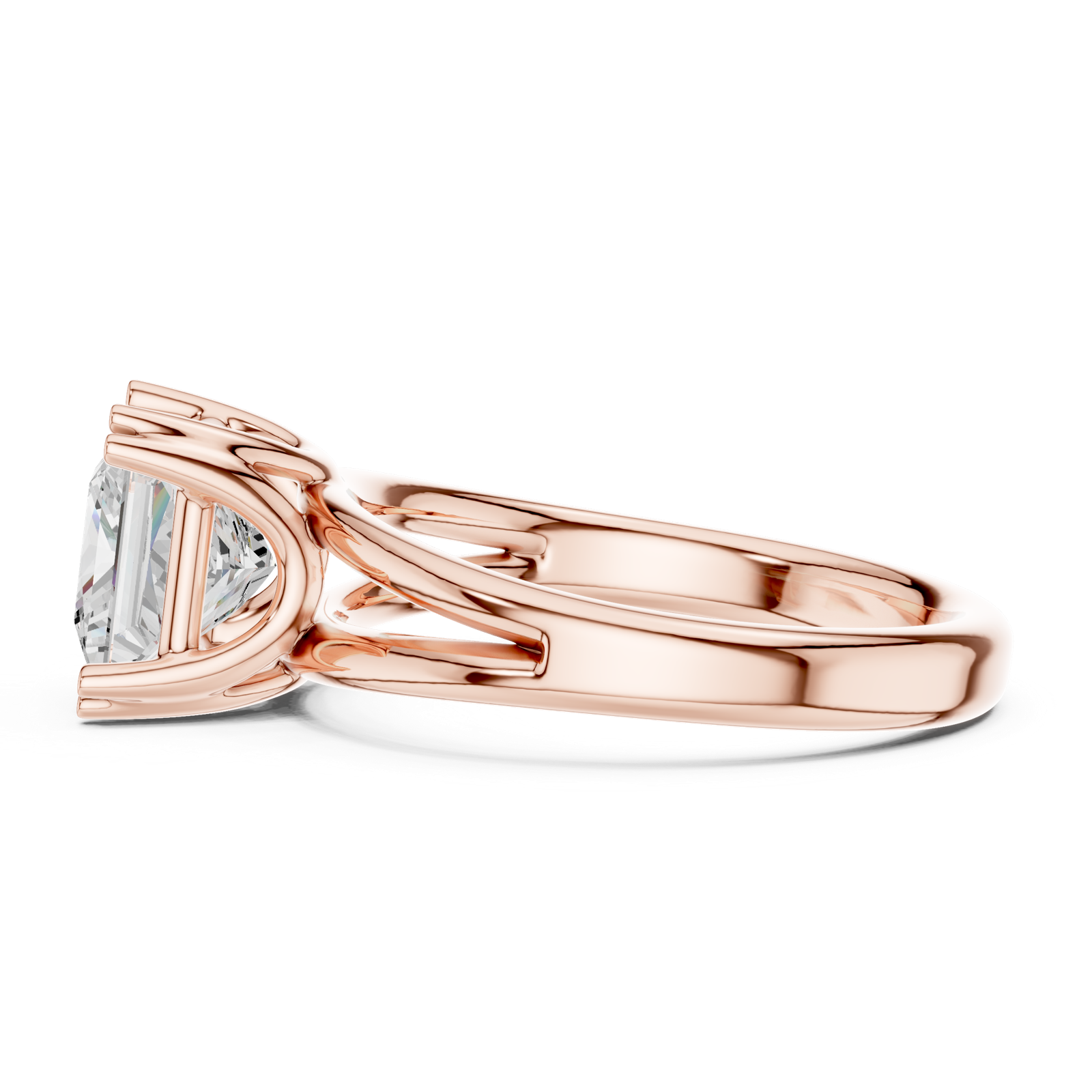 Gold Jewelry L36-7, Princess center stone, Rose Gold, view 3