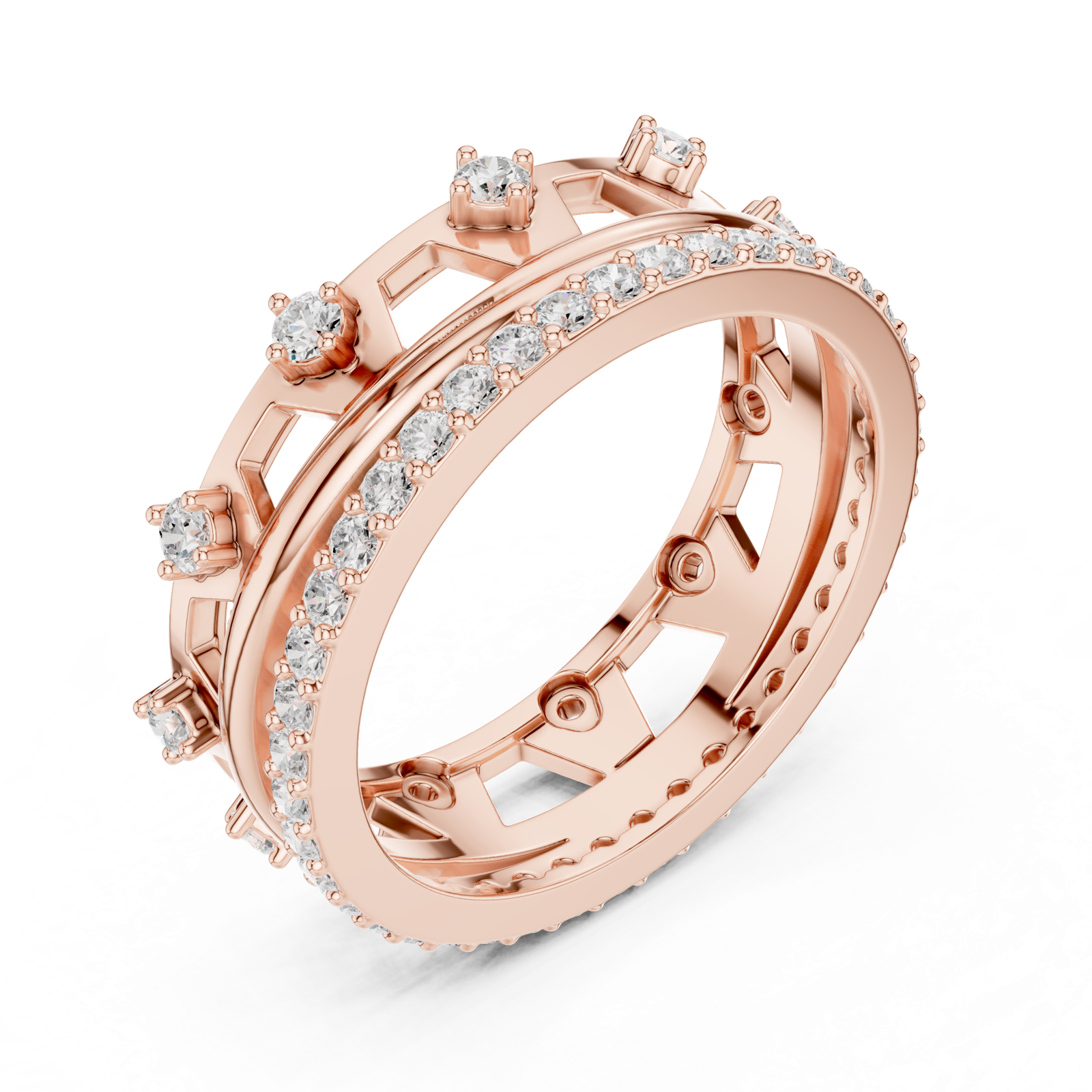 Gold Ring R24, Rose Gold, view 2