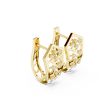 14K Solid Gold Lab Diamond Cluster Earrings, Yellow Gold, view 1