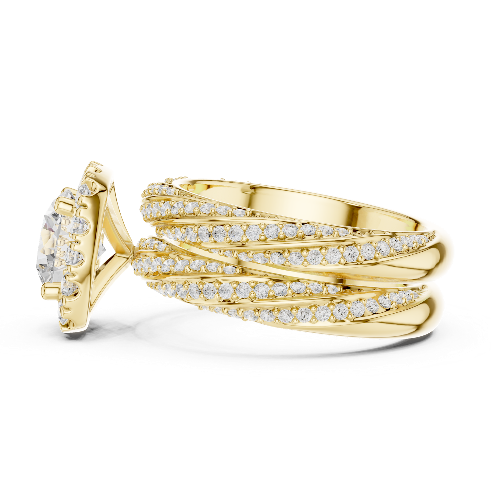 Gold Ring DDLR-293, Yellow Gold, view 3