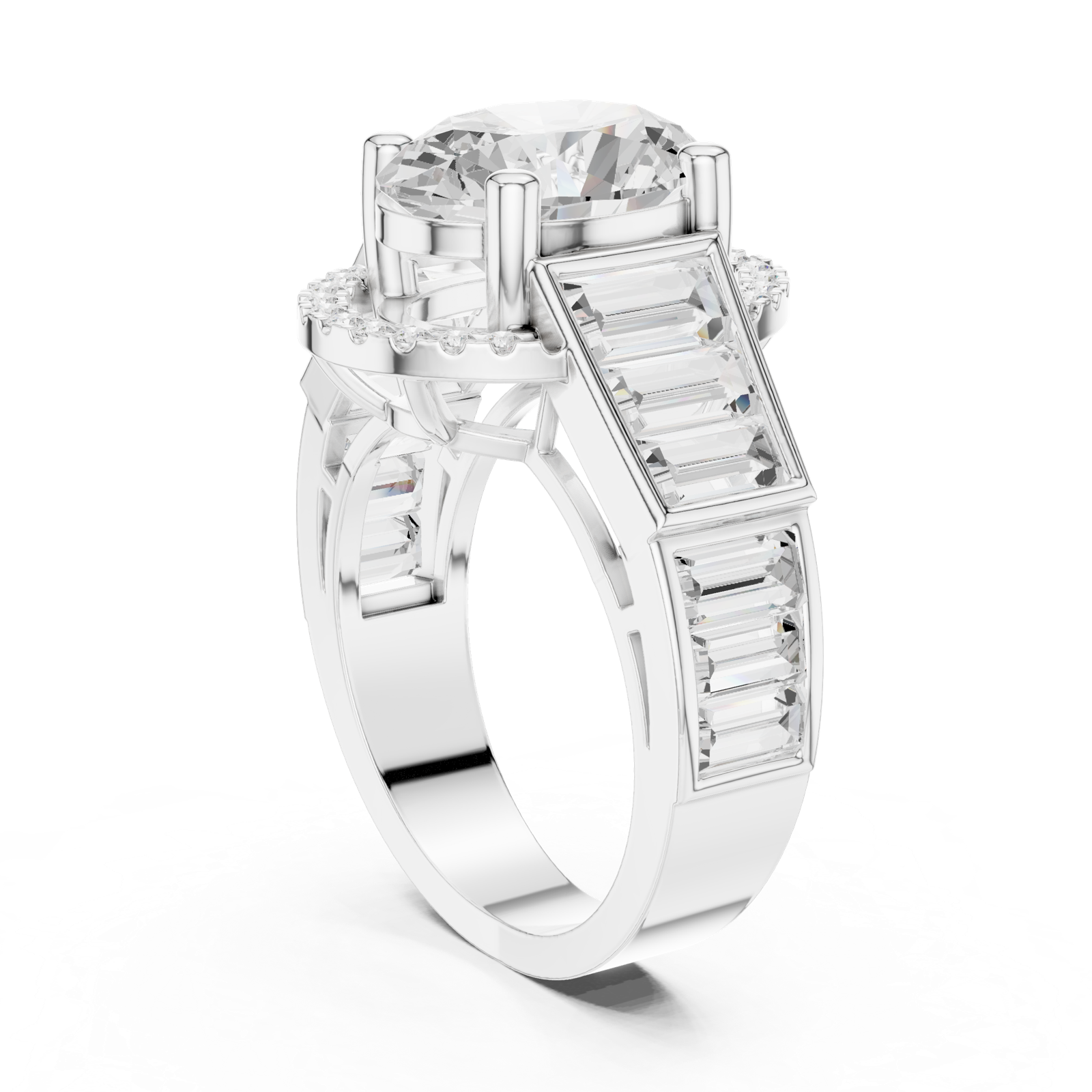 Gold Ring DDLR-343, White Gold, view 1