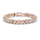 14K Solid Gold Lab Diamond Bracelet, Rose Gold