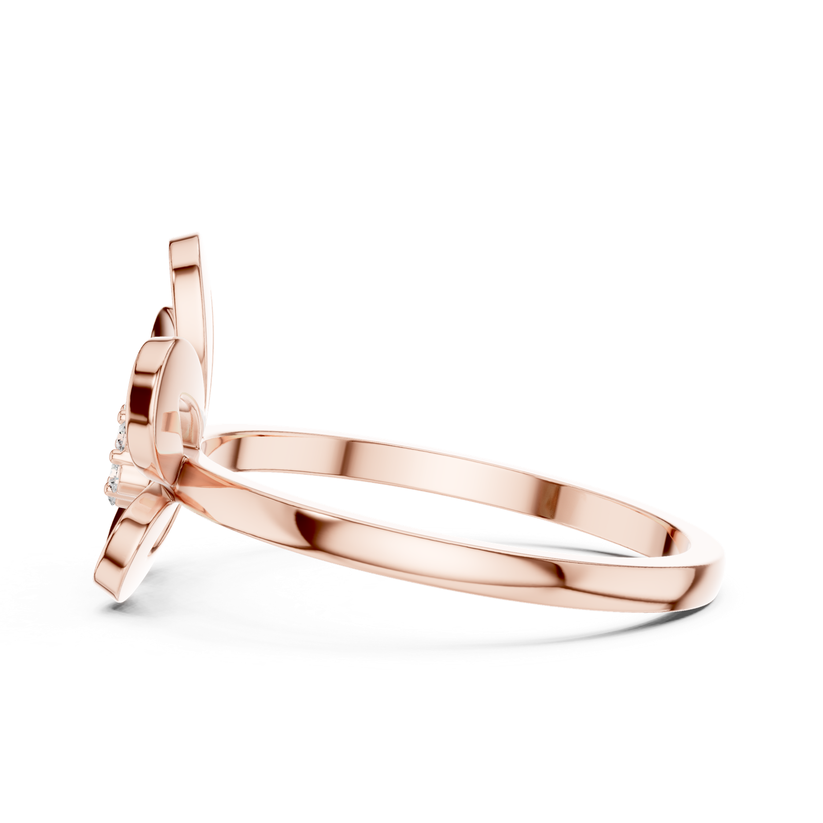 Gold Ring DR-6202, Rose Gold, view 3