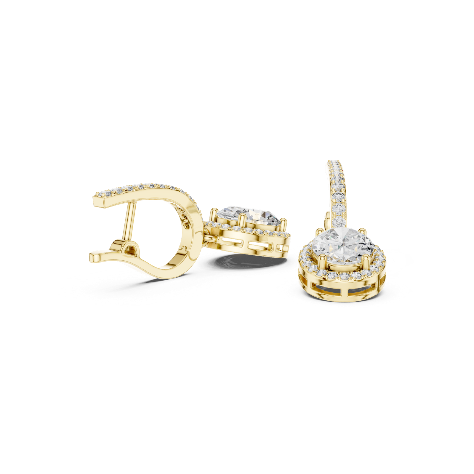 Gold Earrings 3-10009E_137_M, Yellow Gold, view 1