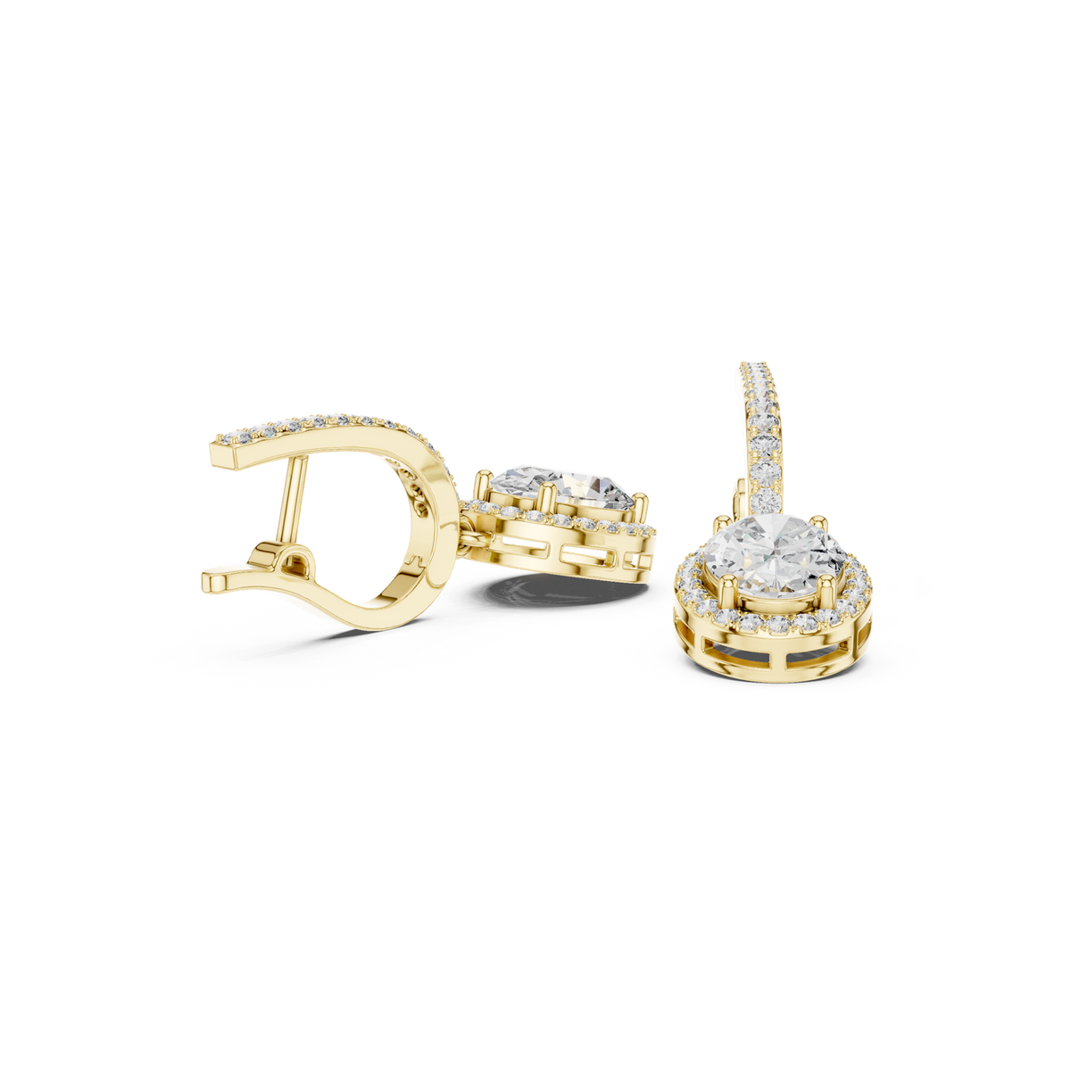 Gold Earrings 3-10009E_137_M, Yellow Gold, view 1