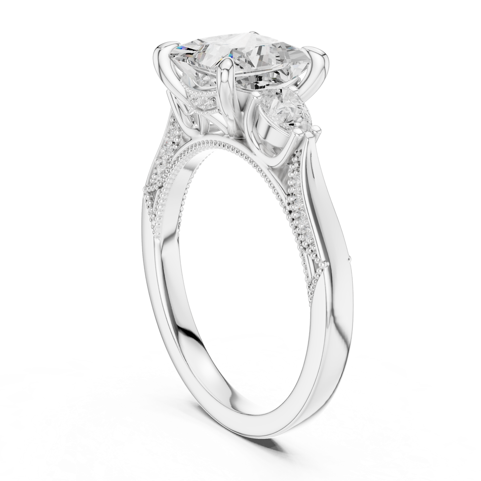 Gold Ring DDLR-1044, White Gold, view 1