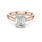 Gold Jewelry, Emerald center stone, Rose Gold, view 4