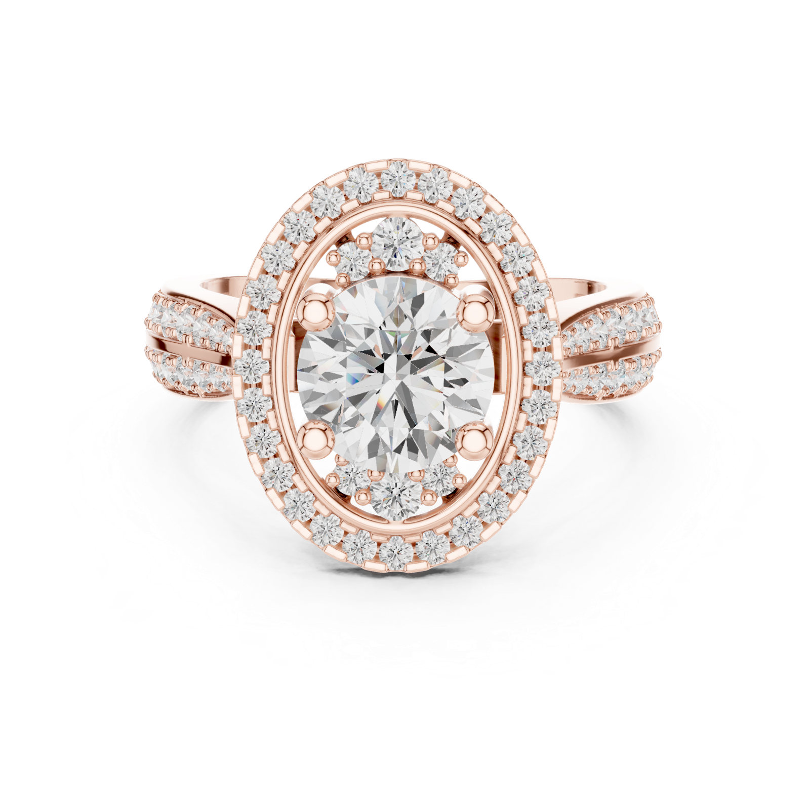 Gold Ring DDLR-401, Rose Gold, view 4
