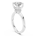 Gold Ring DDLR-176, Princess center stone, White Gold, view 1