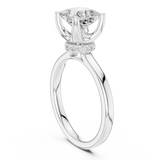 Gold Ring DDLR-176, Princess center stone, White Gold, view 1