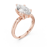 Gold Ring DDLR-175, Marquise center stone, Rose Gold, view 2