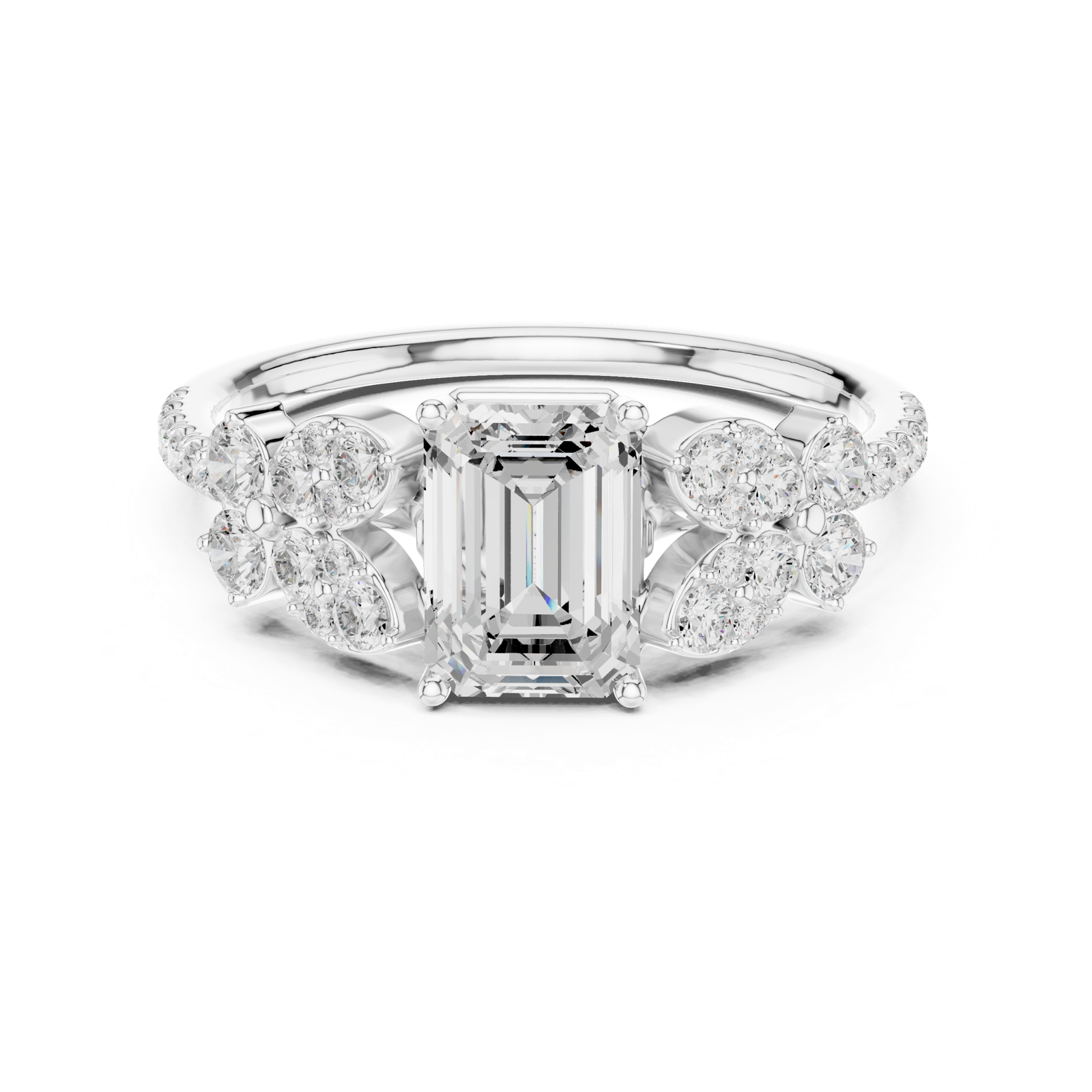 Gold Ring DDLR-1069, White Gold, view 4