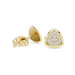 14K Solid Gold Lab Diamond Cluster Earrings, Yellow Gold, view 1