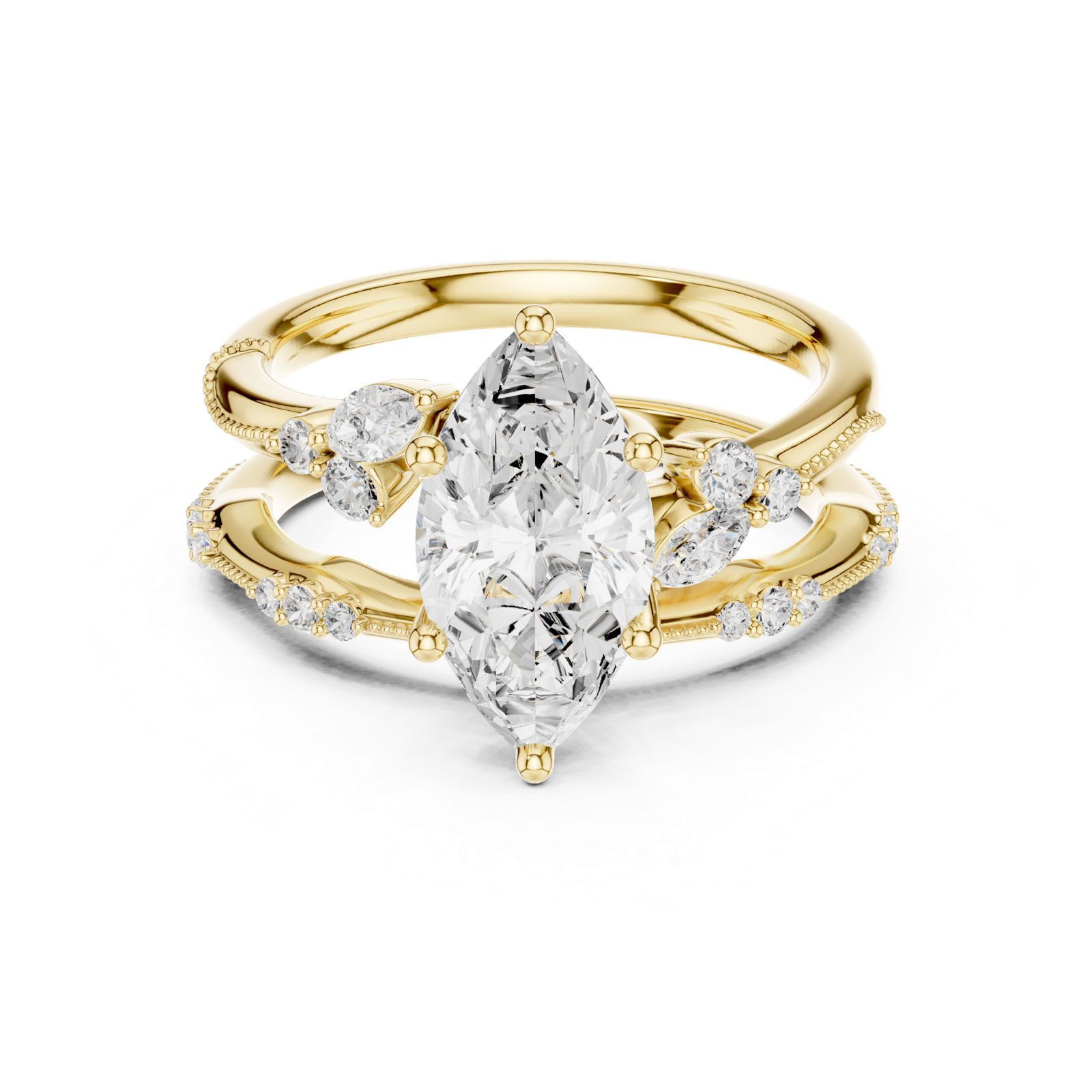 Gold Ring DDLR-299, Yellow Gold, view 4