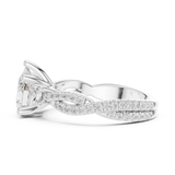 Gold Ring DDLR-281, Pear center stone, White Gold, view 3