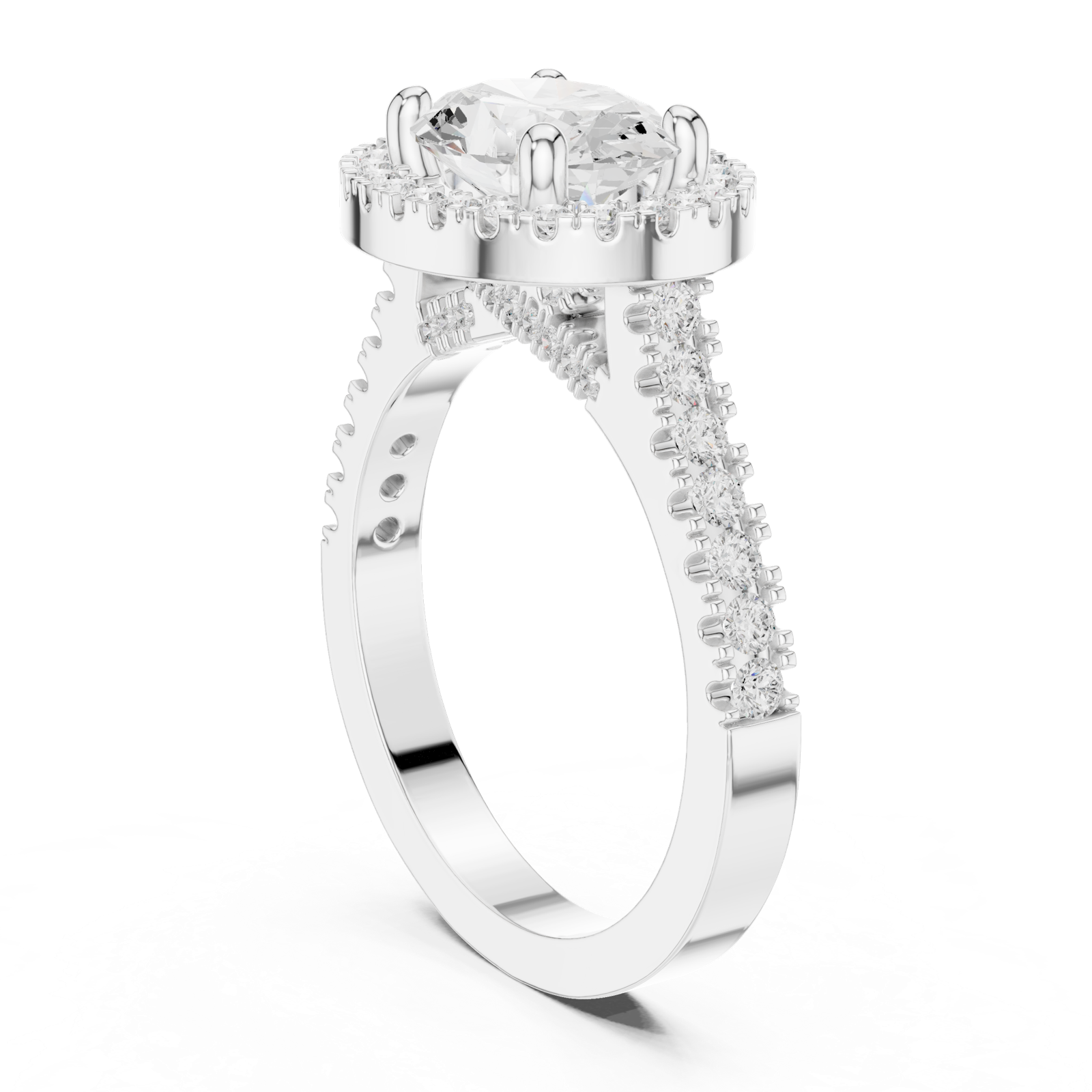 Gold Ring DDLR-322, White Gold, view 1