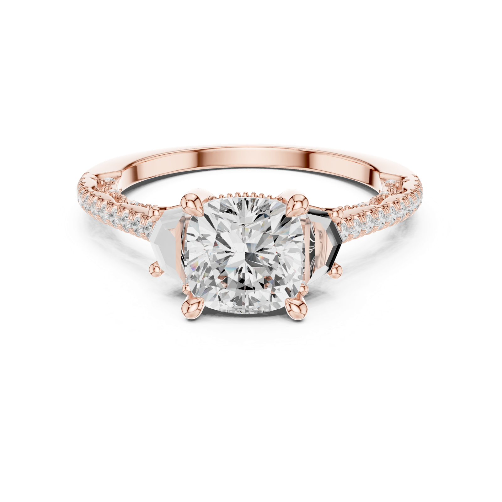 Gold Ring DDLR-283, Rose Gold, view 4